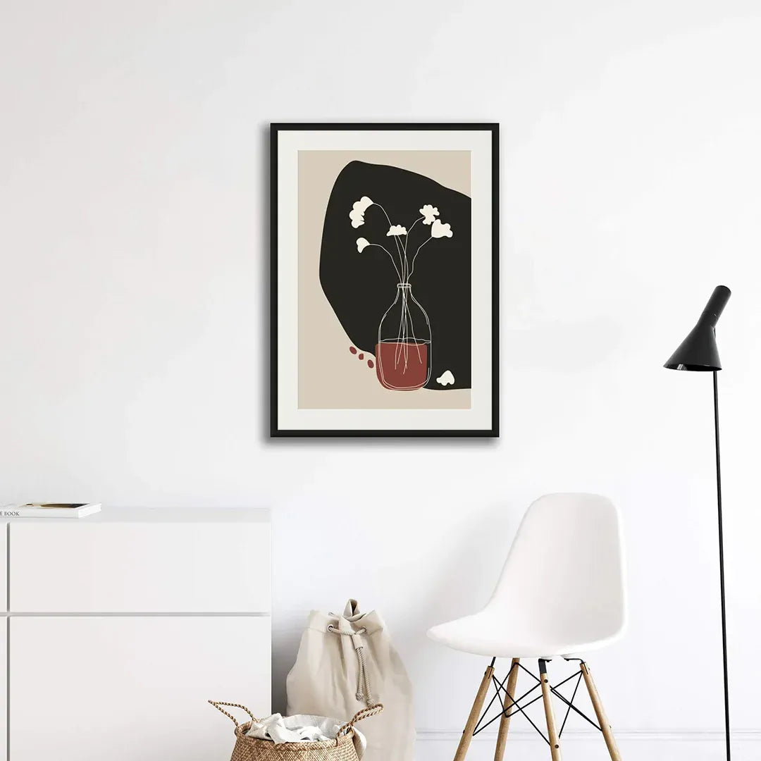 Cordovan Pot and Flowers Abstract Wall Art